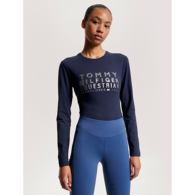 Tommy Hilfiger Women's Paris Studded Logo Long Sleeve T-Shirt - Desert Sky-2